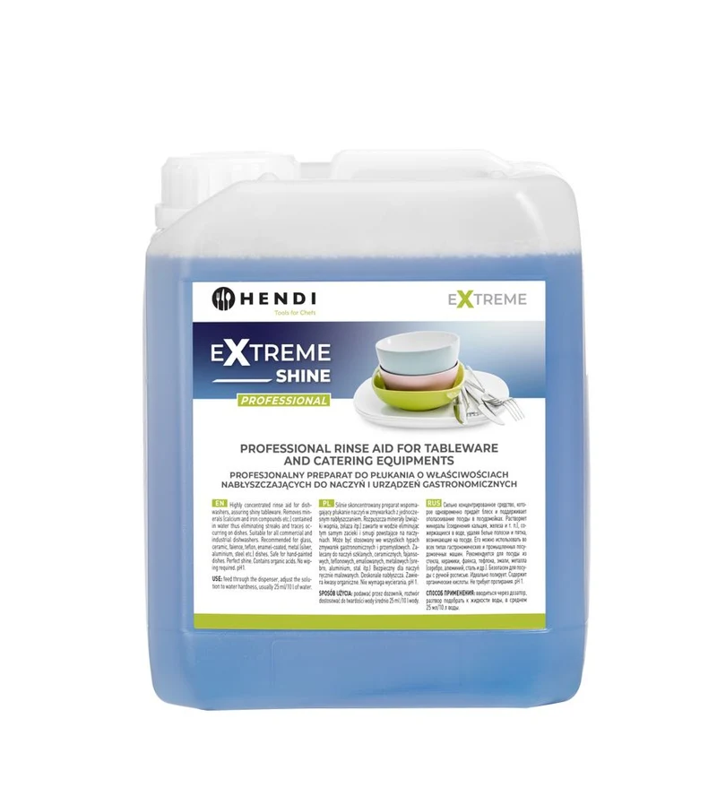 HENDI Extreme Shine Professioneller Klarspüler für Geschirr und Gastronomiegeräte, 5 l für Geschirspülmaschinen