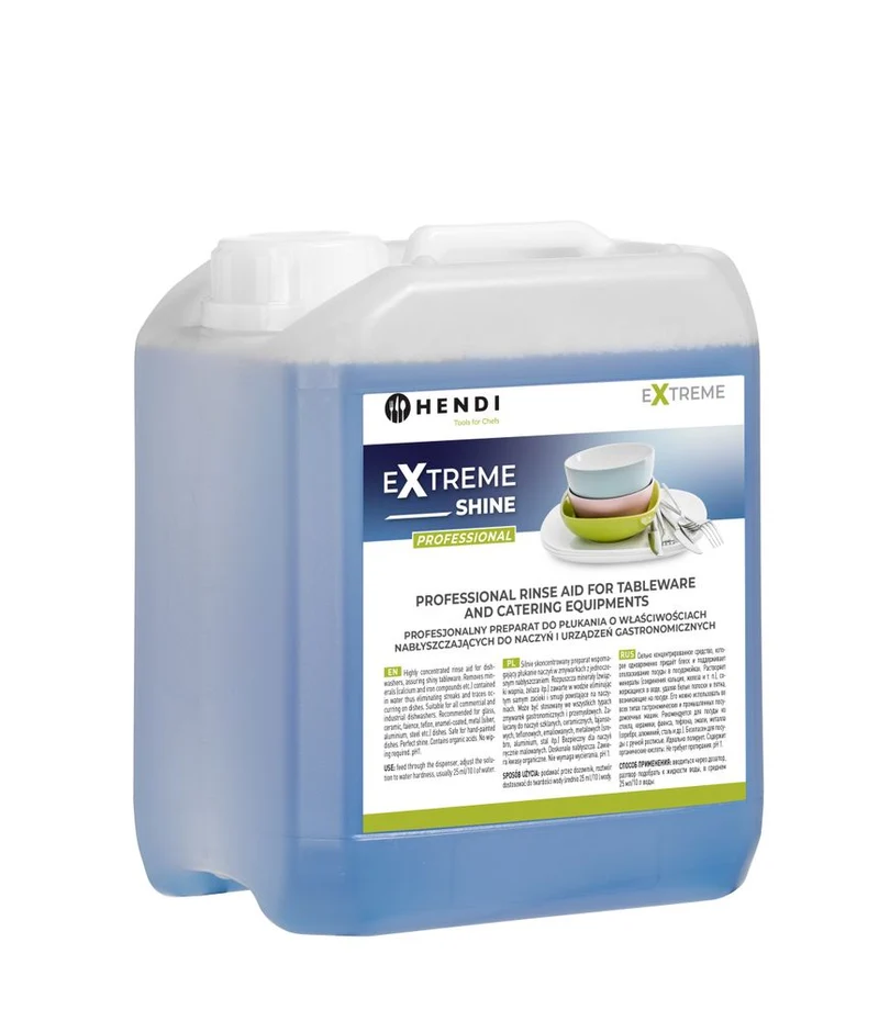 HENDI Extreme Shine Professioneller Klarspüler für Geschirr und Gastronomiegeräte, 5 l für Geschirspülmaschinen