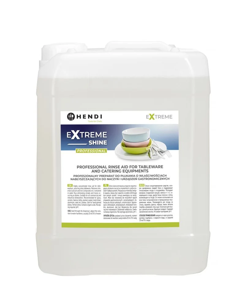 HENDI Extreme Shine Professioneller Klarspüler für Geschirr und Gastronomiegeräte, 10 l für Geschirspülmaschinen