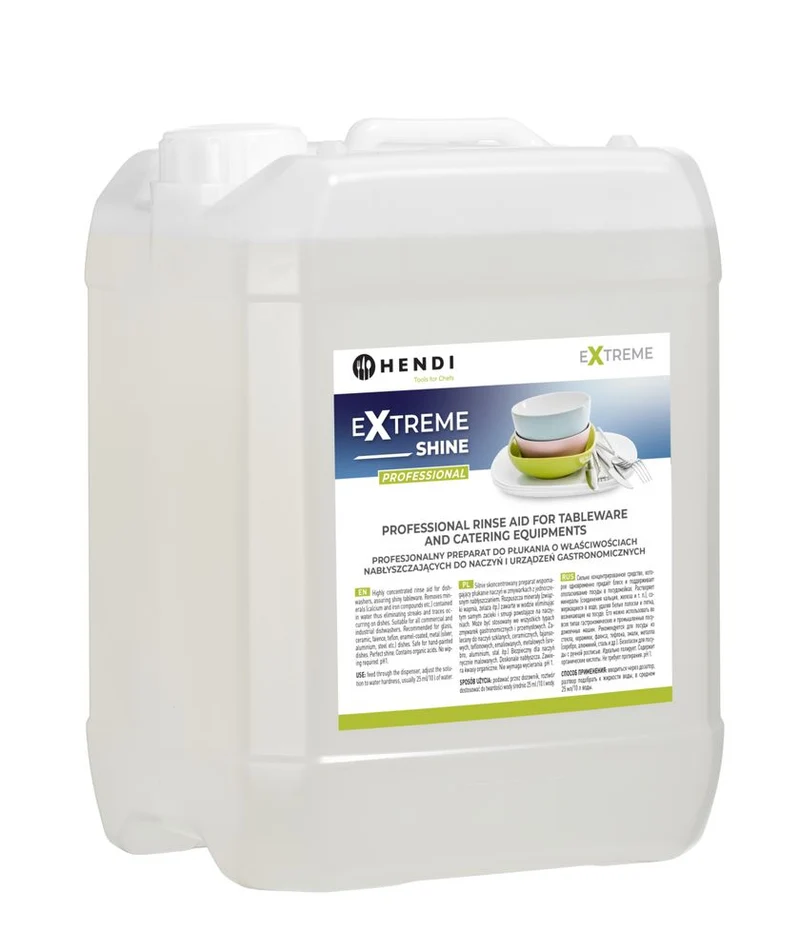 HENDI Extreme Shine Professioneller Klarspüler für Geschirr und Gastronomiegeräte, 10 l für Geschirspülmaschinen