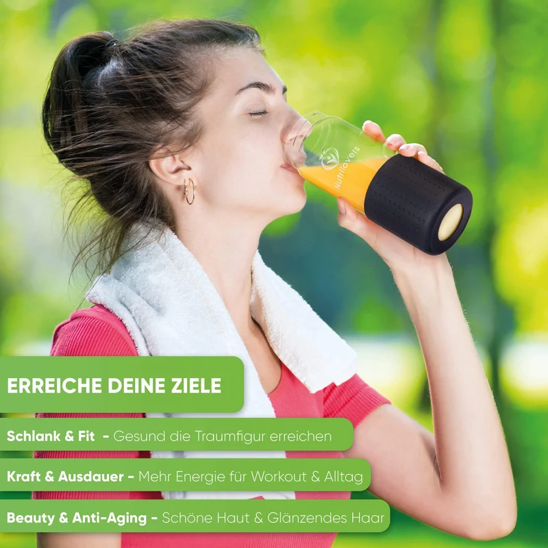 Trinkflasche NUTRI-BOTTLE ICE Gefrierfeste Slow Juice Glasflasche