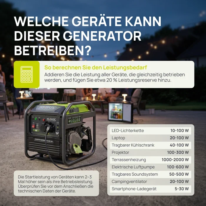 Neuheit: "Könner & Söhnen" Inverter-Generator KSB 36i 3.5kW Pnenn - Benzinmotor - 230V