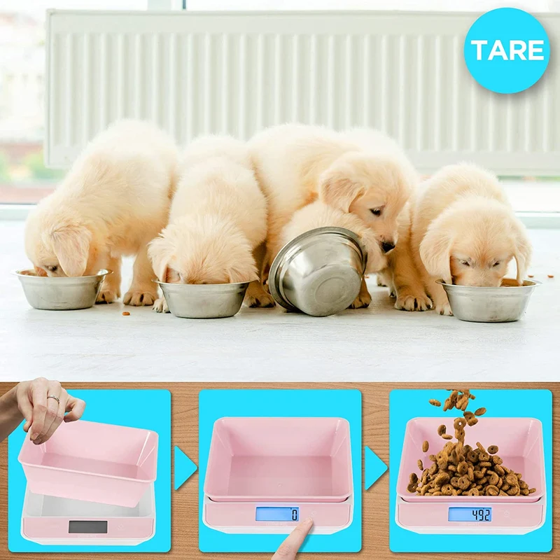 Duronic KS100 PK Küchenwaage, Küchen Waage Digital, rosa Haushaltswaage mit Schüssel, Feinwaage in pink bis 5kg, 1,2 Liter Volumen, Meal Prep für Diät