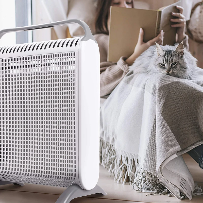Duronic HV180 Elektroheizung, Konvektor Heizkörper mit 2000W, flaches Heizgerät mit Tragegriff, kleine energiesparende Elektro-Heizung mit 2 Stufen