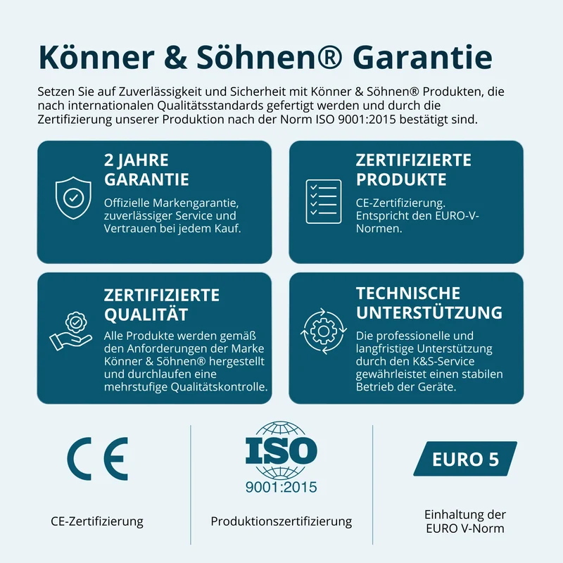 "Könner & Söhnen" LPG/Benzin-Inverter-Generator KS 4000iEG S - 4kW Nennleistung - Benzin / Gas Motor - 230V