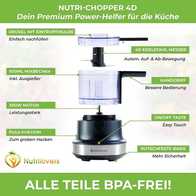 QUICK-JUICER & NUTRI-CHOPPER 4D - Entsafter & Zerkleinerer | Spar-Bundle
