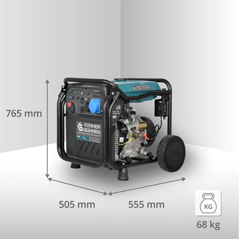 "Könner & Söhnen" LPG/Benzin-Inverter-Generator KS 8100iEG - 8kW Nennleistung - Gas-/Benzinmotor