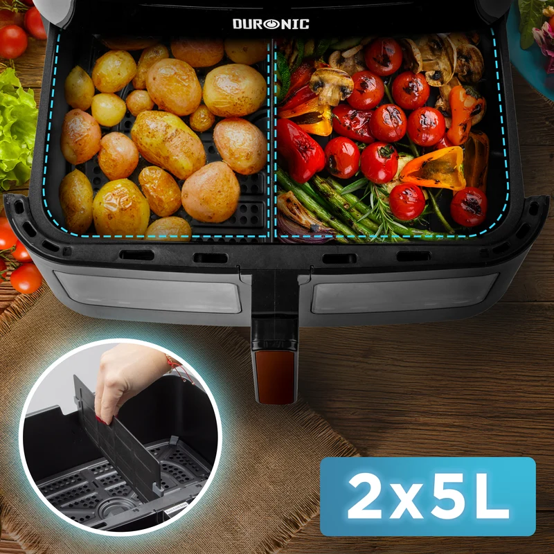 Duronic AFD1 BG Heißluftfritteuse Ersatzkorb, 10 Liter Volumen, Großer Frittierkorb für Duronic AF24 Fritteuse, Portion für die ganze Familie, Frittieren ohne Öl, Zubehör für Air Fryer
