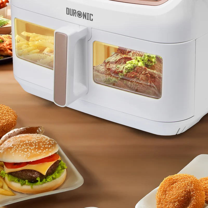 Duronic AFD1 WE Heißluftfritteuse Ersatzkorb, 10 Liter Volumen, Großer Frittierkorb für Duronic AF24 Fritteuse, Portion für die ganze Familie, Frittieren ohne Öl, Zubehör für Air Fryer