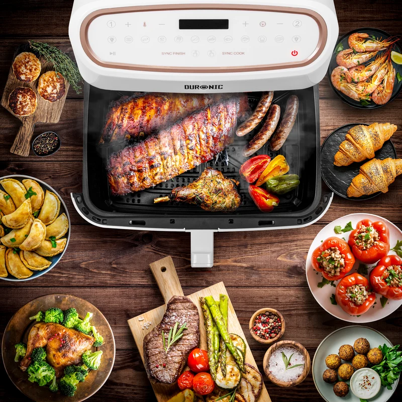 Duronic AFD1 WE Heißluftfritteuse Ersatzkorb, 10 Liter Volumen, Großer Frittierkorb für Duronic AF24 Fritteuse, Portion für die ganze Familie, Frittieren ohne Öl, Zubehör für Air Fryer