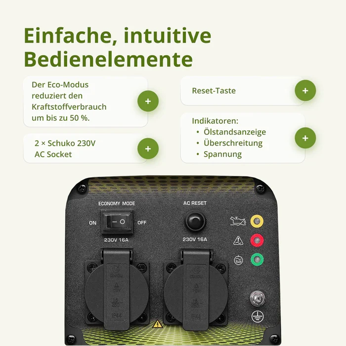 "Könner & Söhnen" Inverter-Benzingenerator KSB 33i S - 3kW Nennleistung - Benzinmotor - 230V