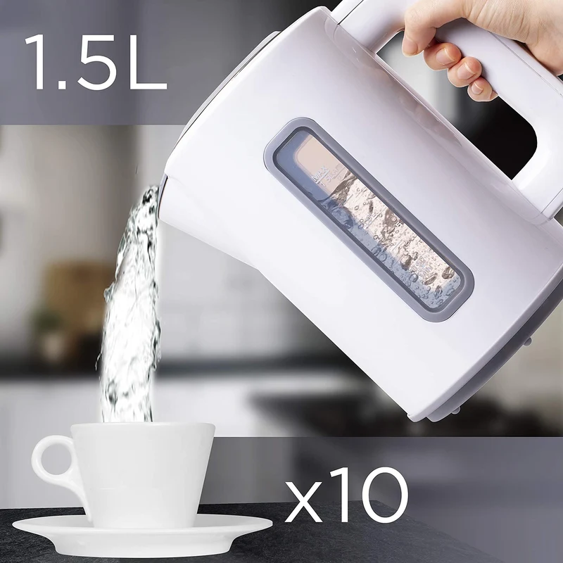 Duronic EK30 WE Wasserkocher 3000 Watt | Wasserkessel mit einstellbarer Temperatur und Thermostat | 40 ° | 60 ° | 80 ° | 100 ° C | 1,5 L | Warmhaltefunktion | Doppelwandig | Anti-Kalkfilter