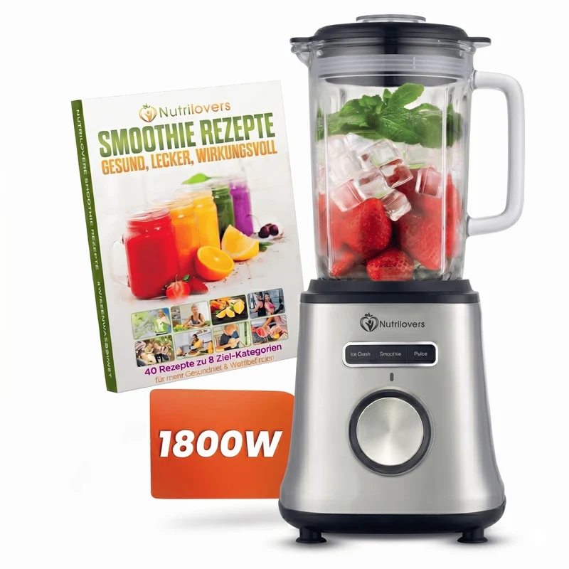 Standmixer Glas NUTRI-BLENDER GLAS+ Hochleistungsmixer mit Glasbehälter 1800W, 1.8L