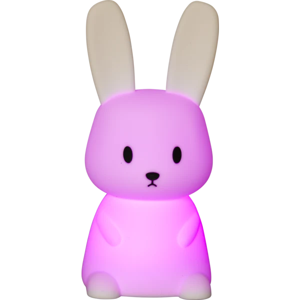 Star Trading LED Nachtlicht "Bunny", Hase weiß, 7 einstellbare Farben, mit Touchsensor, 0,3 W, ca. 9x20 cm, Batterie, Silikon