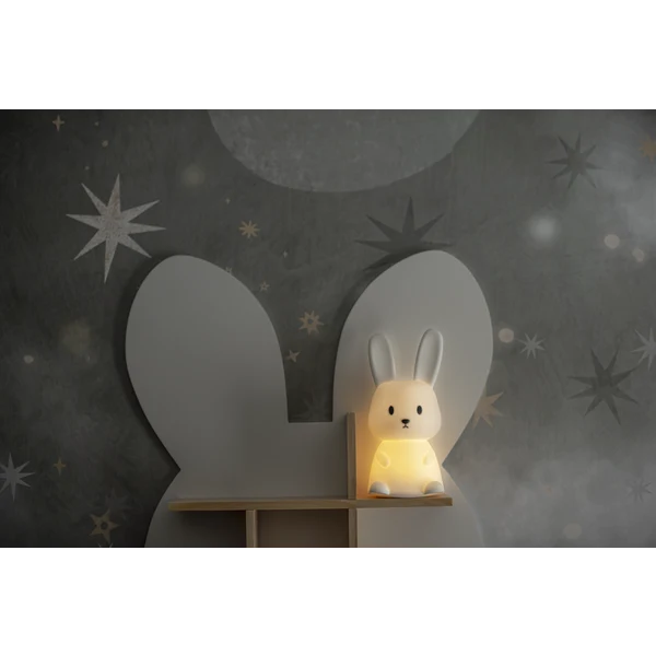 Star Trading LED Nachtlicht "Bunny", Hase weiß, 7 einstellbare Farben, mit Touchsensor, 0,3 W, ca. 9x20 cm, Batterie, Silikon