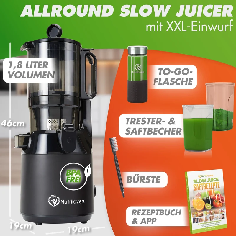 NUTRI-PRESS MAX Slow Juicer + NUTRI-ICE MAKER Eiswürfelmaschine | Spar-Bundle