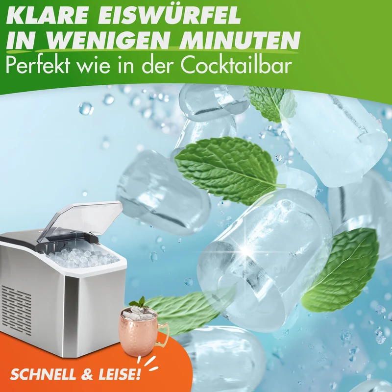 Eiswürfelmaschine NUTRI-ICE MAKER Edelstahl Eiswürfelbereiter