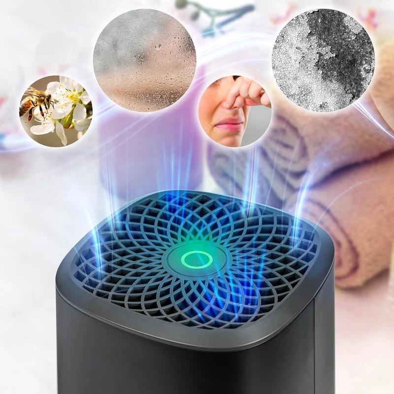 Duronic DH06 BK Luftentfeuchter | Leiser Entfeuchter für 5-10m² Räume | Kleiner Kondenstrockner mit 0,8 Liter Wassertank | 23 Watt Raumentfeuchter gegen Schimmel | Gegen Kondenswasser im Schlafzimmer