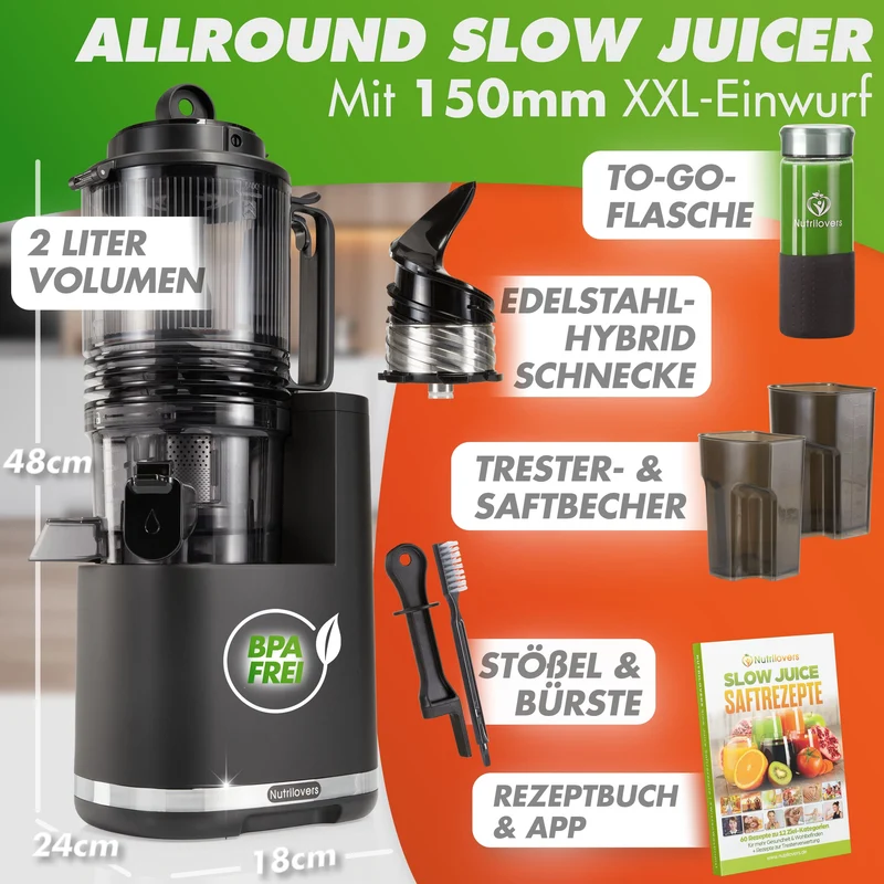 Slow Juicer NUTRI-PRESS MAX+ (B) Ganze Früchte entsaften - 150mm
