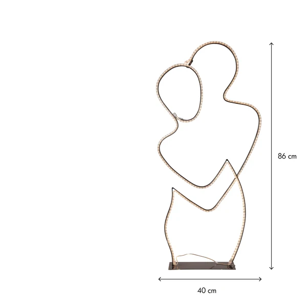 Star Trading LED-Silhouette "Grafico" Umarmung, 280 warmwhite LED, ca. 40x87 cm, 5m Zuleitung, Trafo, outdoor, Vierfarb-Karton