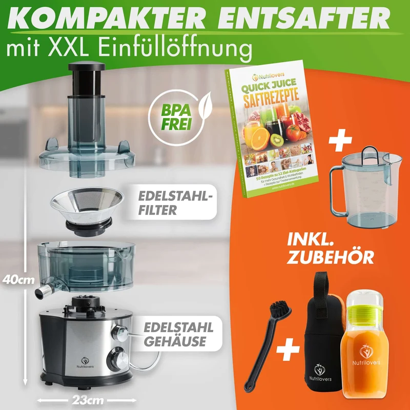 Entsafter QUICK-JUICER Zentrifugal-Entsafter mit XXL-Einfüllöffnung