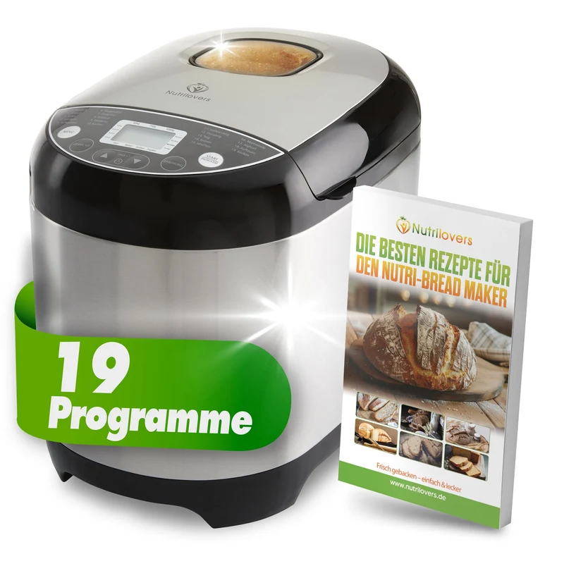 Brotbackautomat NUTRI-BREAD-MAKER (B) Edelstahl 19 Programme, 3 Brotgrößen
