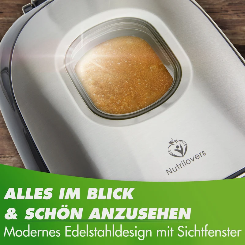Brotbackautomat NUTRI-BREAD-MAKER (B) Edelstahl 19 Programme, 3 Brotgrößen