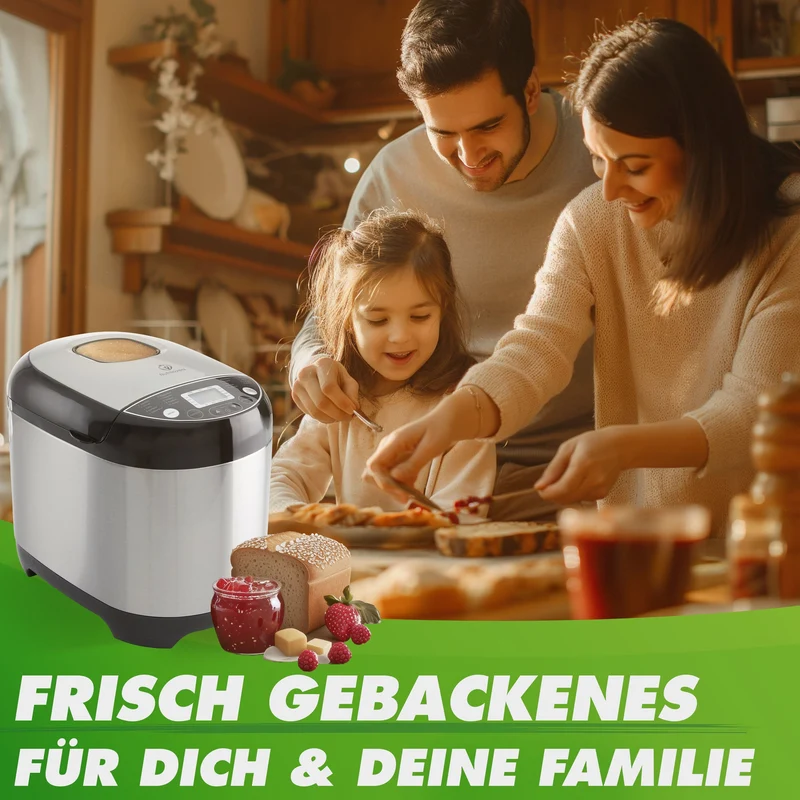 Brotbackautomat NUTRI-BREAD-MAKER (B) Edelstahl 19 Programme, 3 Brotgrößen