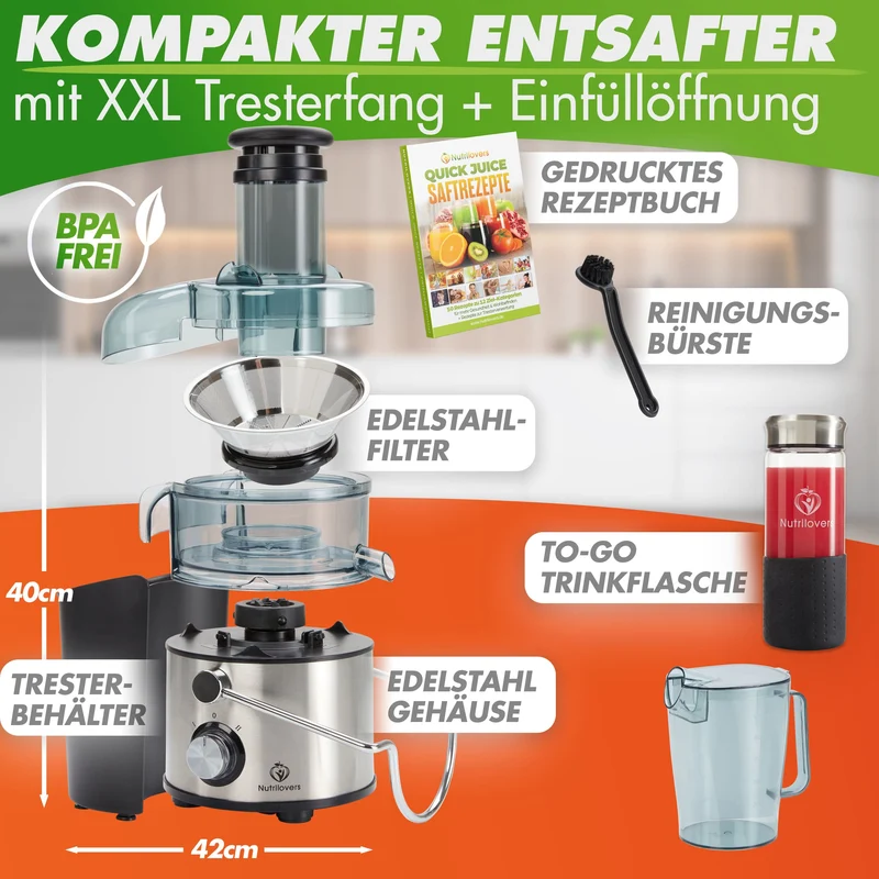 QUICK-JUICER MAX (B) Zentrifugal-Entsafter mit XXL-Einwurf