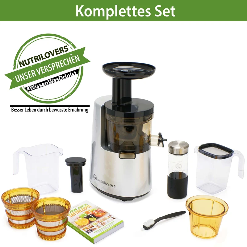 Slow Juicer NUTRI-PRESS NO.1 Premium Entsafter mit 3 Sieben