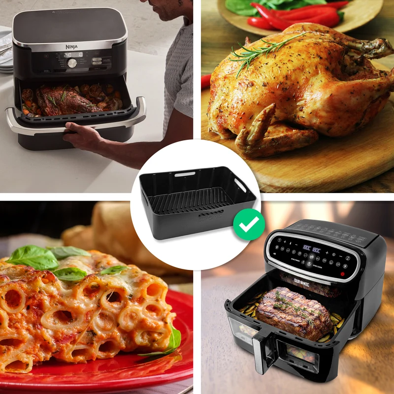 Duronic AFL2 Silikonform, ein Antihaft Silikoneinsatz, Wiederverwendbar, Airfryer- Zubehör, Airfryer Accesories, Kompatibel AF34 & AF24 & anderen Dualzone Airfryer