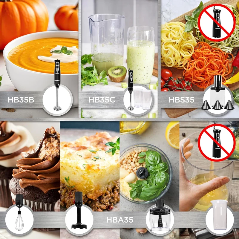 Duronic HB35B Stabmixer elektrischer, Pürierstab 350W, Edelstahl Rührstab, Handrührgerät, Ergonomischer Hand blender, Mixstab, Handmixer, Mixstab für Babynahrung, Suppe, Smoothies, Püree, Sauce
