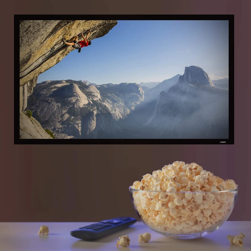Duronic FFPS120 Leinwand | 16:9 Beamer Screen | 120 Zoll | 266 x 149 cm | Projektorleinwand für Wandmontage | Heimkino mit 4K Full HD 3D | Projektionsleinwand für Gaming, Büro, Präsentationen, Schule