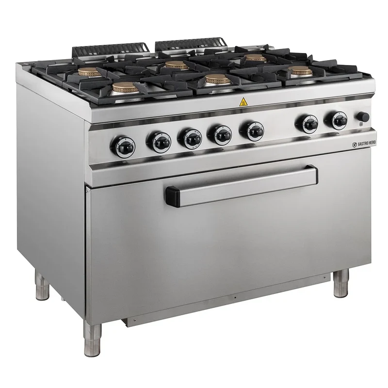 Gasherd Serie 700 - 110/70 mit Gasbackofen - 6 Kochstellen - 42 kW