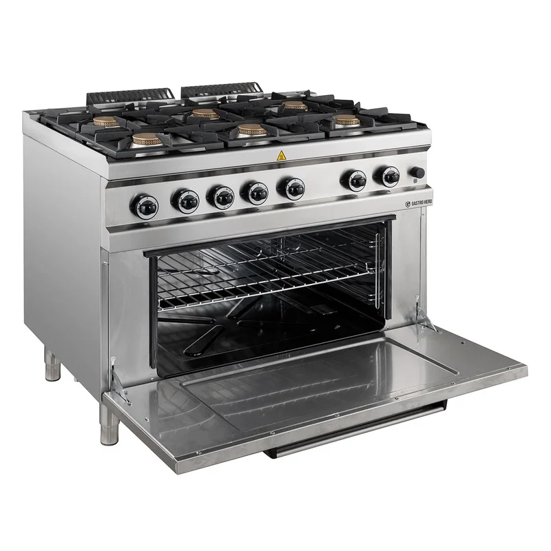 Gasherd Serie 700 - 110/70 mit Gasbackofen - 6 Kochstellen - 42 kW