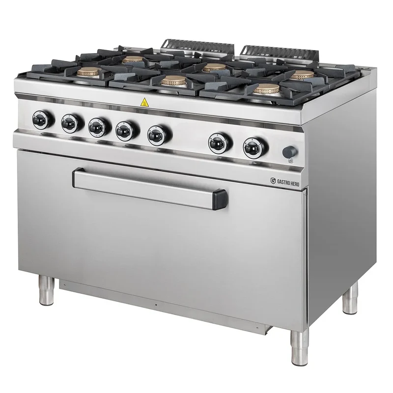 Gasherd Serie 700 - 110/70 mit Gasbackofen - 6 Kochstellen - 42 kW