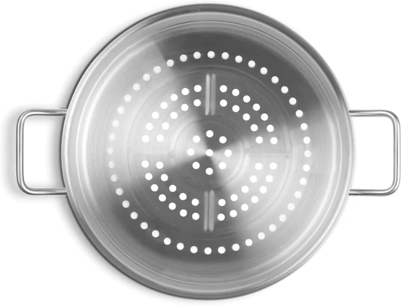 Edelstahl Kochtopf mit Glasdeckel 11 L, inkl. Siebeinsatz/Dampfgarer und Nudelsieb