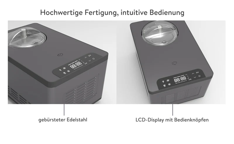 Eismaschine Elisa 2,0 Liter - Anthrazit oder Silber