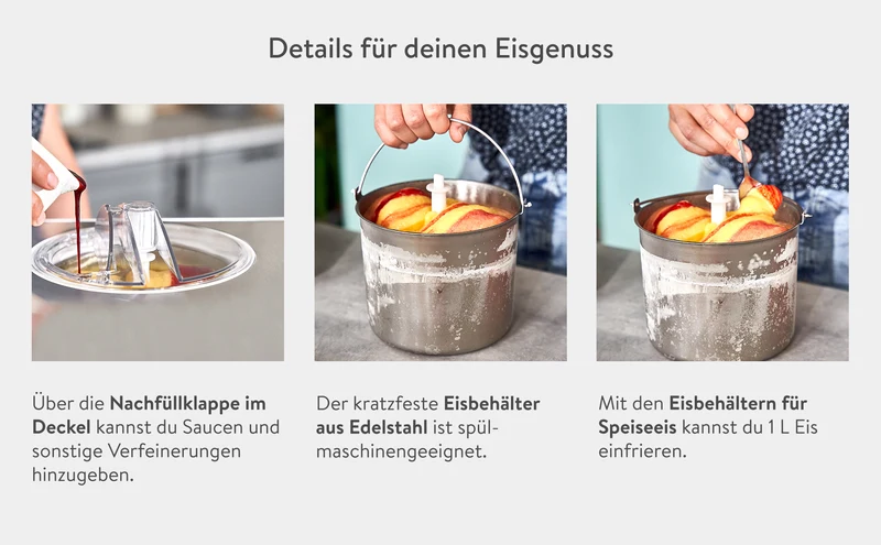 Eismaschine Elisa 2,0 Liter - Anthrazit oder Silber