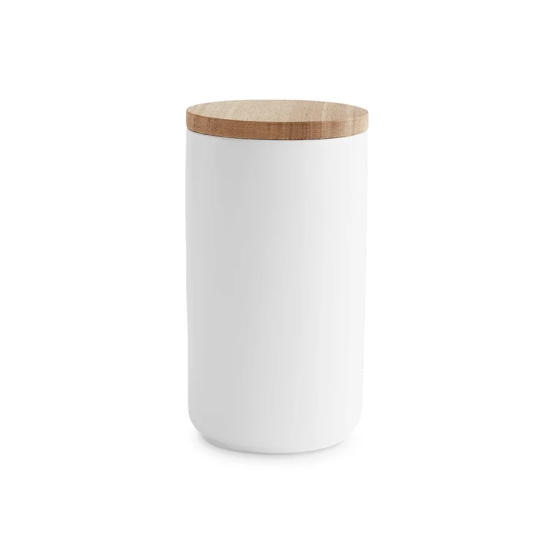 Keramik Vorratsdosen mit Holzdeckel Sweet Scandi - Weiß (10x18cm)