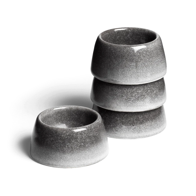 Misty Cliff Eierbecher 4er Set aus Steingut - Grau