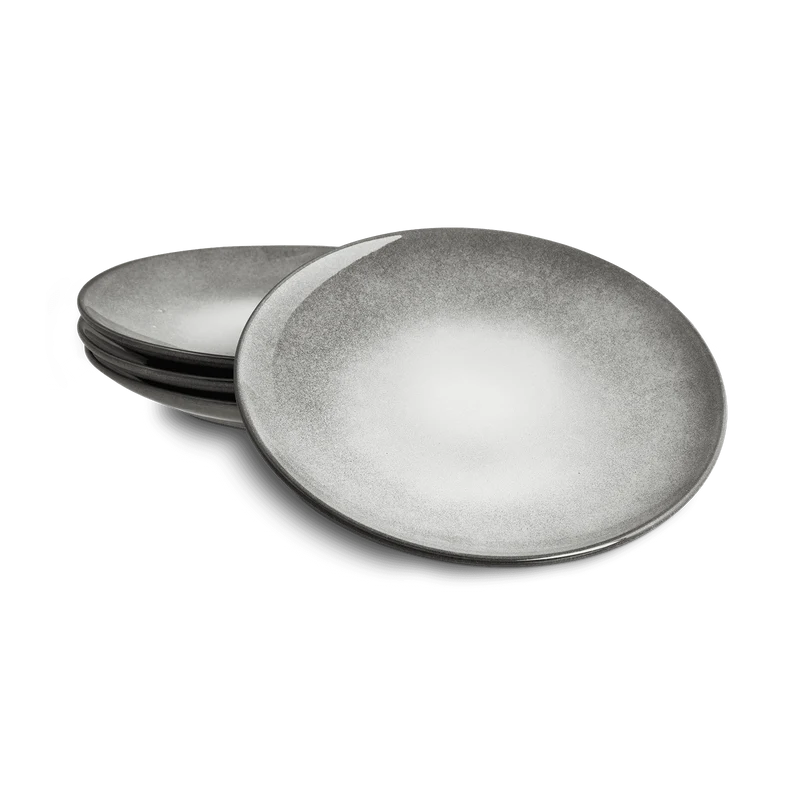 Teller Misty Cliff 4er-Set - Grau