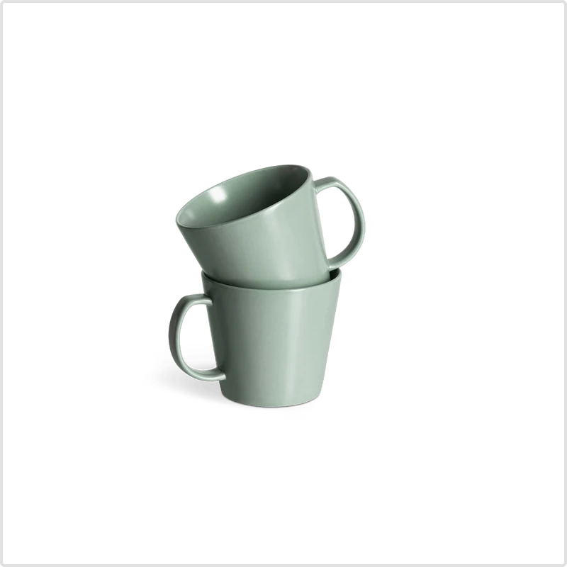 2er-Set Tassen Sweet Scandi aus New Bone Keramik matt - Weiß, Mint oder Anthrazit