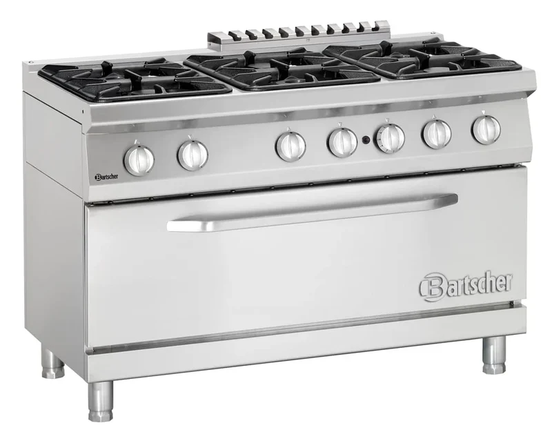 Bartscher Gasherd Serie 700 Classic, 6 Flammen - Standgerät, Backofen (B)1050 mm