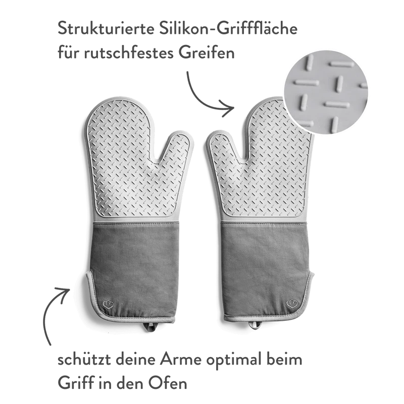 Ofenhandschuhe-Set 2-tlg. Grau oder Mint