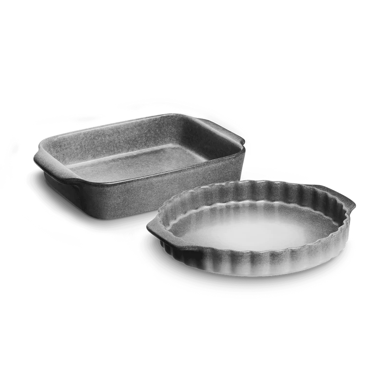Keramik Auflauf- und Tarteformen Misty Cliff 2er-Set - Grau