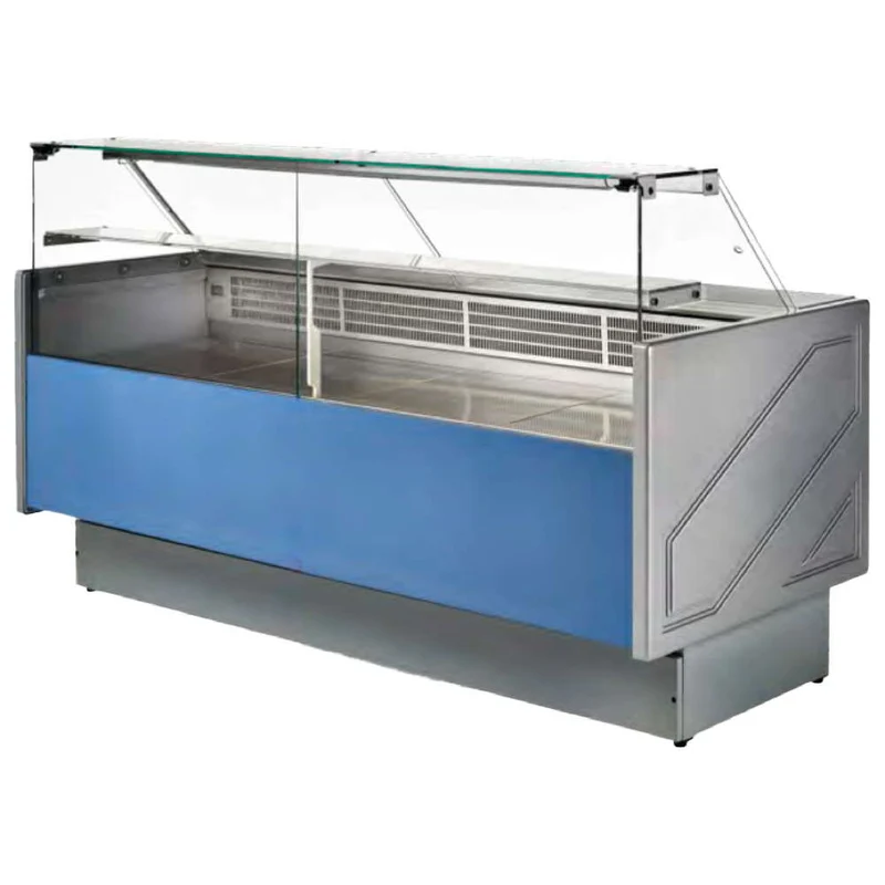 Mastro Ausstellungstheke 2500 mm mit gerader Frontverglasung, neutrale Version - RAL 9005 - RESTPOSTEN