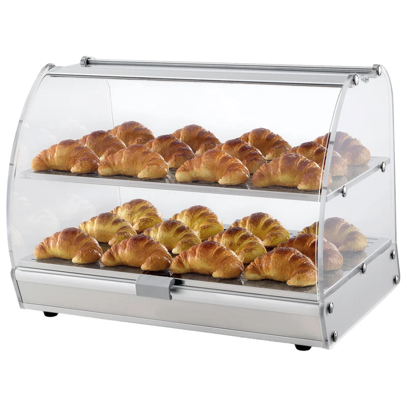 Mastro Neutrale Vitrine mit 2 Ebenen und gebogener Frontverglasung