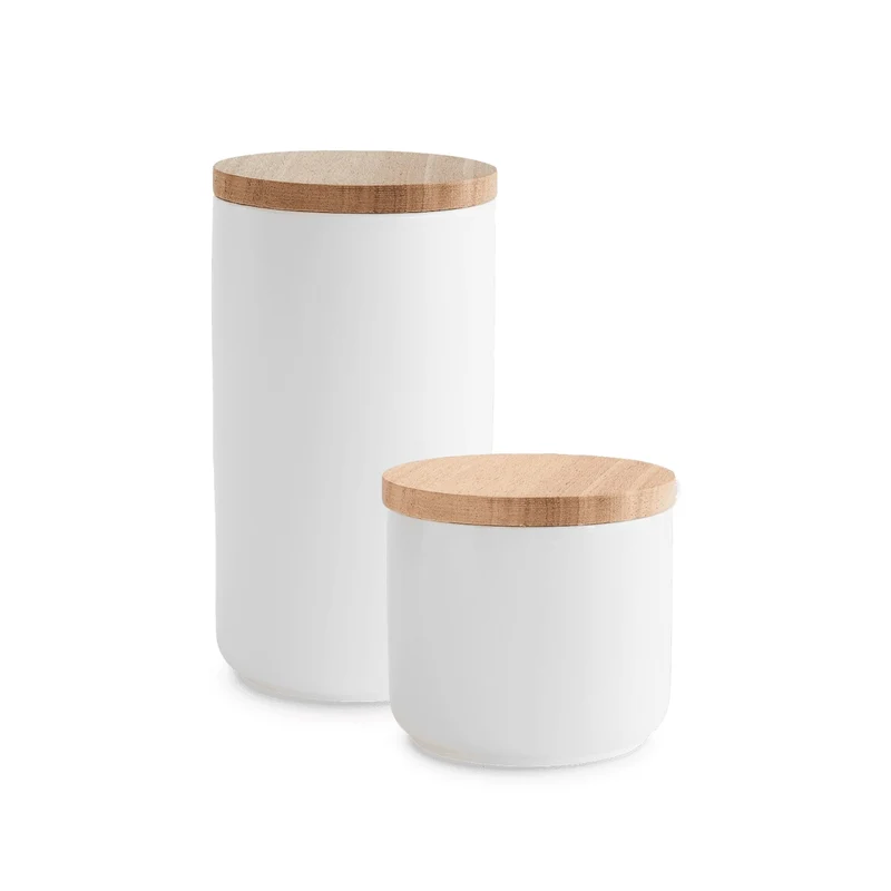 Keramik Vorratsdosen Sweet Scandi 2er Set - Weiß/Braun