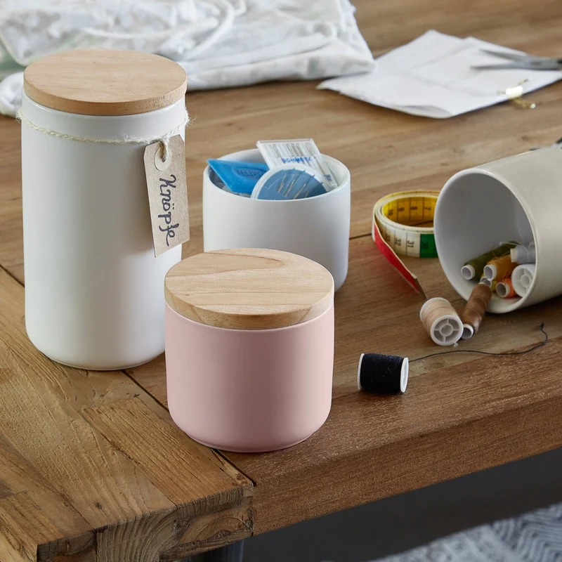 Keramik Vorratsdosen Sweet Scandi 2er Set - Weiß/Braun